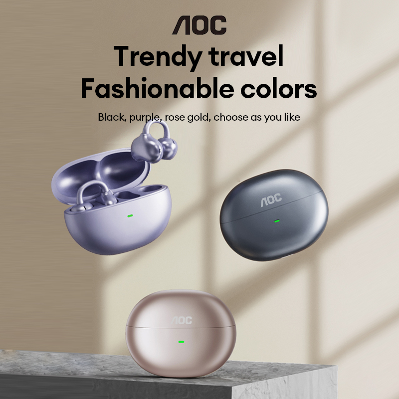 Gaming Console Case - AOC ACD2544 หูฟังบลูทูธไร้สายแบบหนีบหู หูฟังแบบเปิดหู เสียงสเตอริโอรอบทิศทาง ดีเลย์ต่ำ