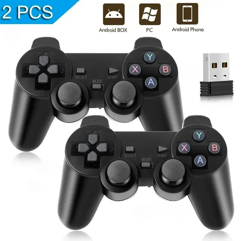 Gaming Console For Smart Tv - คอนโทรลเลอร์เกมไร้สาย 2.4GHz พร้อมตัวรับสัญญาณ USB จอยสติ๊กเกมแพดสำหรับพีซี กล่องทีวีแอนดรอยด์