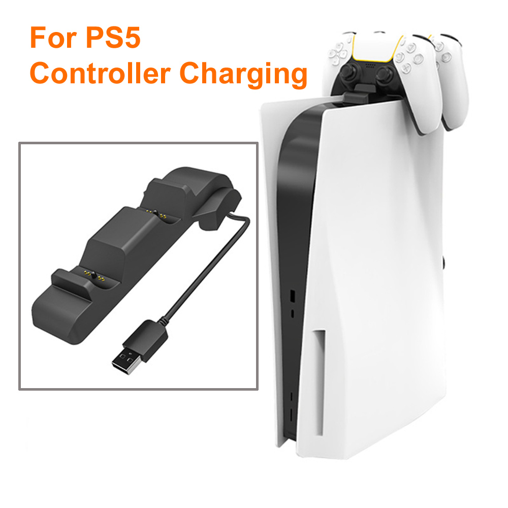 Controller Charging Dock - แท่นชาร์จเร็วแบบคู่สำหรับตัวควบคุม PS5แท่นวางสำหรับ PlayStation อุปกรณ์เล่นเกม5ชิ้น