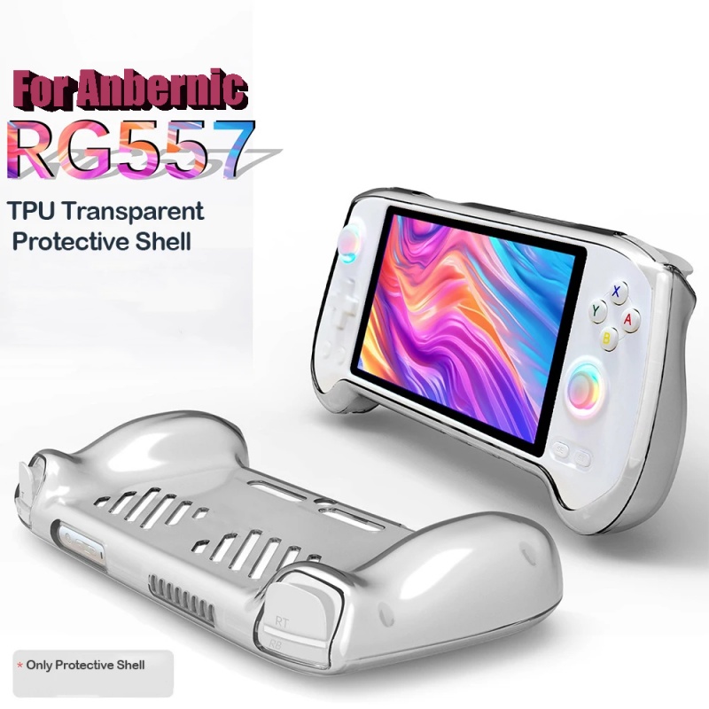Gaming Console Handheld - สำหรับแอนเบอร์นิค RG557 เคสป้องกันคอนโซลเกมมือถือฝาครอบป้องกันป้องกันการตกยางนุ่ม TPU ระบายความร้อนได้ง่าย