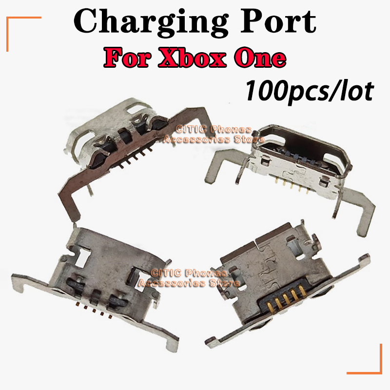 Controller Charging Dock - 100ชิ้น/ล็อตสำหรับ Xbox One Micro USB ชาร์จพอร์ตซ็อกเก็ตสำหรับ