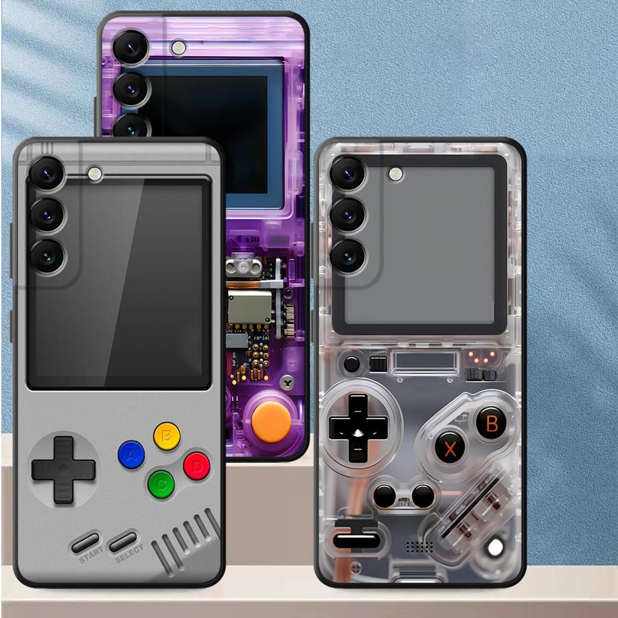 Gaming Console Case - เคสโทรศัพท์มือถือลายเกมส์สีม่วงสำหรับ Samsung Galaxy A57 A55 A52