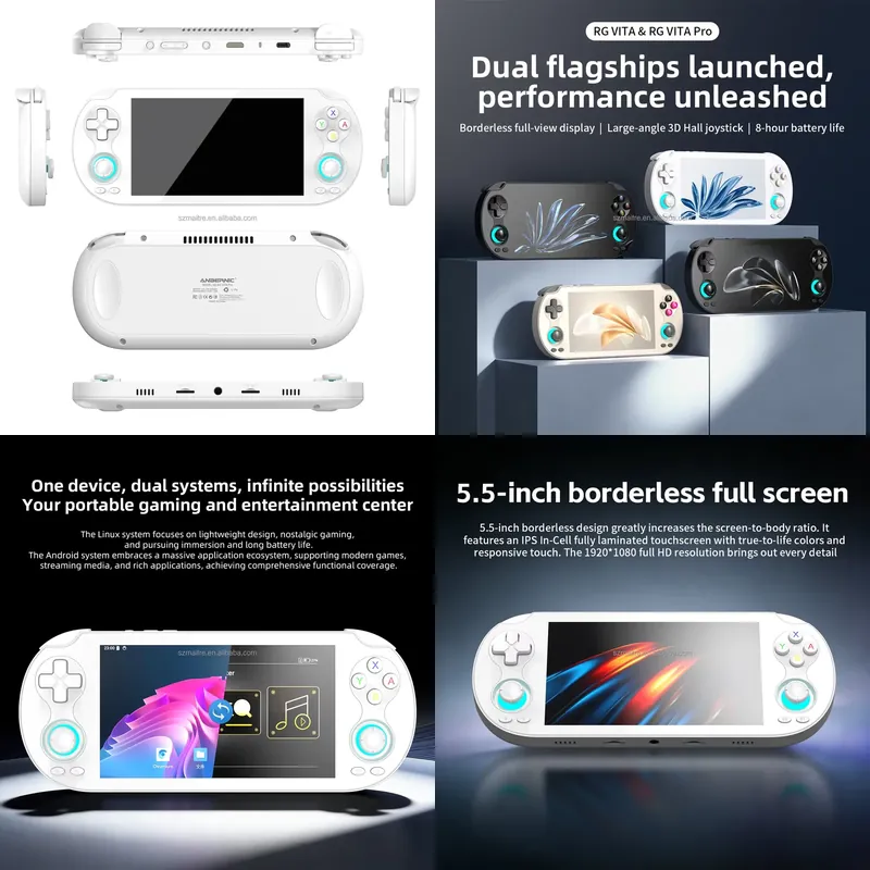 Gaming Console With Games - 【CHIMU HOME】 เครื่องเล่นเกมพกพาหน้าจอสัมผัสขนาด 5.5 นิ้ว พร้อมระบบปฏิบัติการคู่