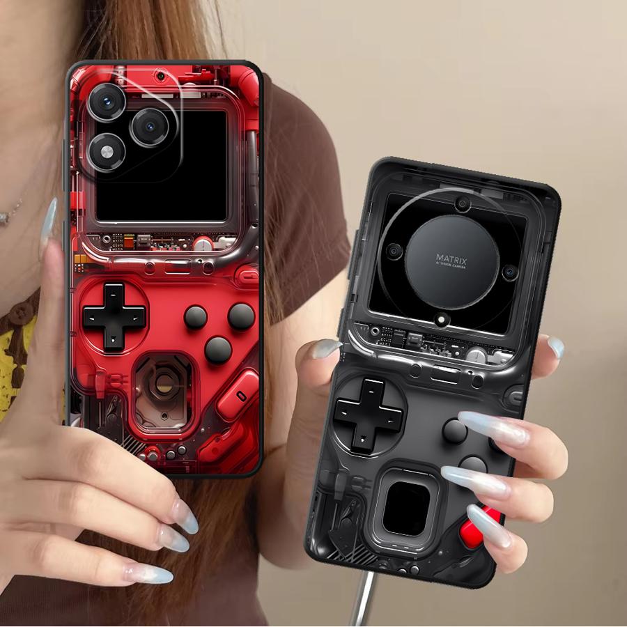 Gaming Console Case - เคสโทรศัพท์มือถือลายเกมส์ย้อนยุค สำหรับ Honor X7 70 X5b